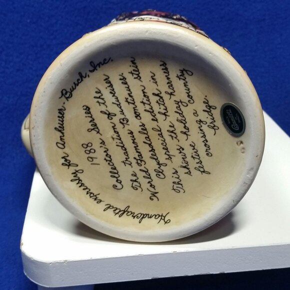 Budweiser 1988 Holiday Collection Beer Stein Cobblestone Passage 9th in Series - Picture 10 of 10